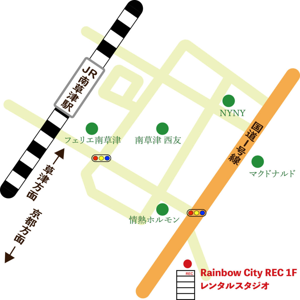 南草津レンタルスタジオ、地図